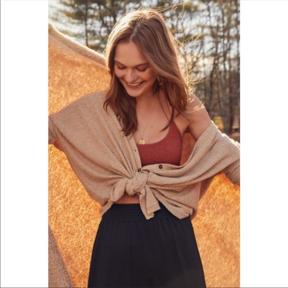 Out from under Jojo thermal Henley tie top